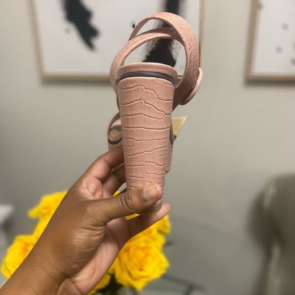 JIMMY CHOO Aimee Blush Croc embossed leather wedge heel - Picture 6 of 10